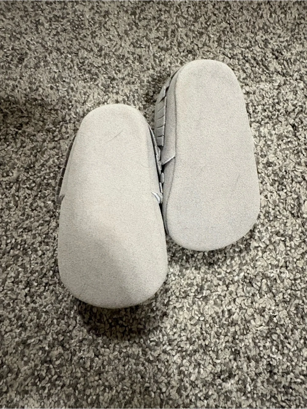 Gray Fringe Moccasin Baby Shoes